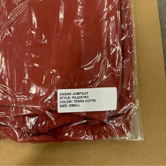 New Gigi C Cassie One Shoulder Cutout Jumpsuit Catsuit Terracotta S - Picture 5 of 5